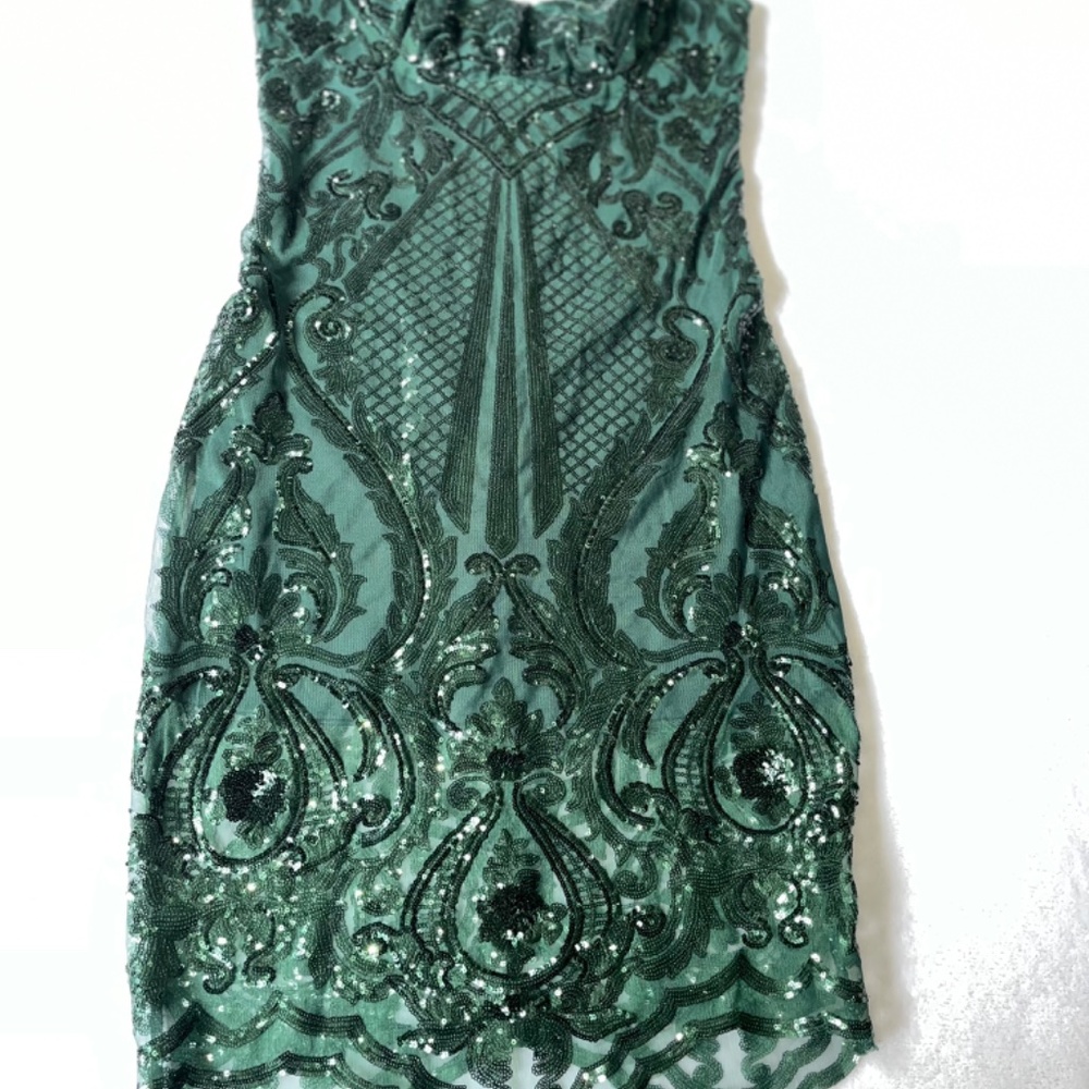 🇺🇦Lace Cocktail dress Dark Green Exclusive - Picture 7 of 11